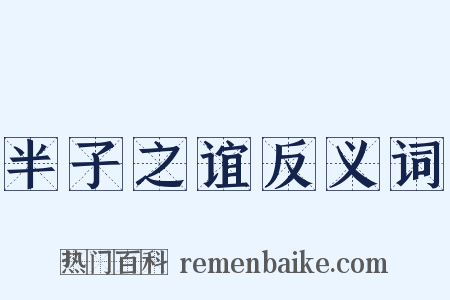 半子之谊反义词是什么意思的图片